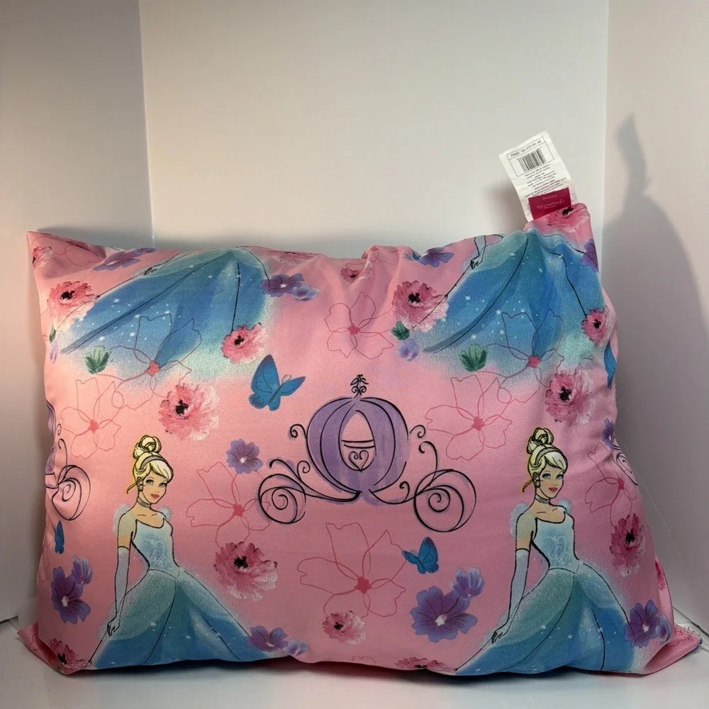 Disney Cinderella Pink Pillow 2009 Decorative Plush Rectangle Princess 26